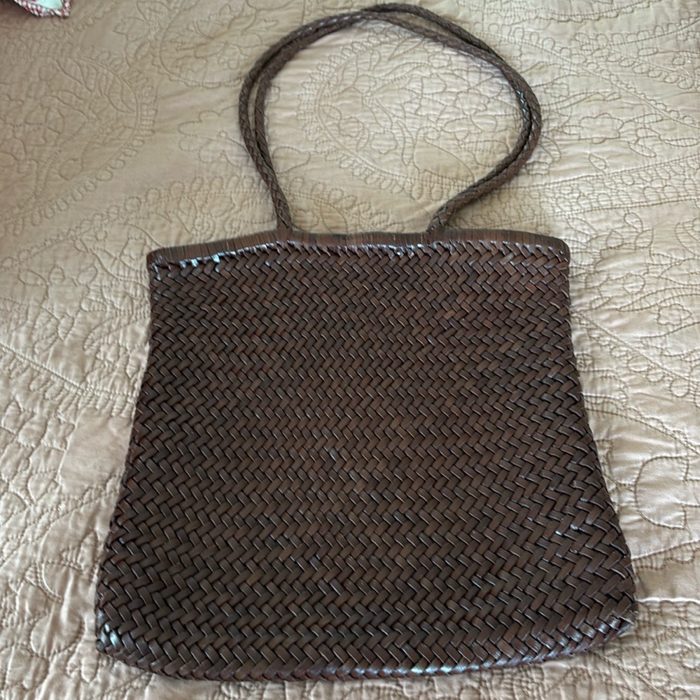 Dragon 🐉 Inspired Woven Leather Tote Bag EUC